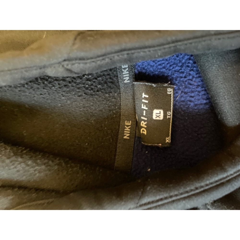 Nike Dri-FIT Pullover Hoodie Mens XL Blue Black Swoosh Athletic Sweatshirt - Picture 10 of 10